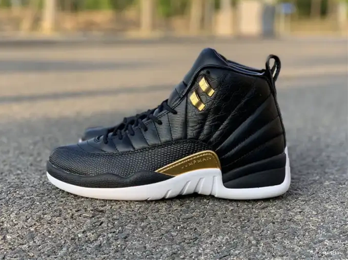 TBkick AO6068-007 Metallic 'Reptile' 12 Air Black Jordan Gold-White Retro 0531